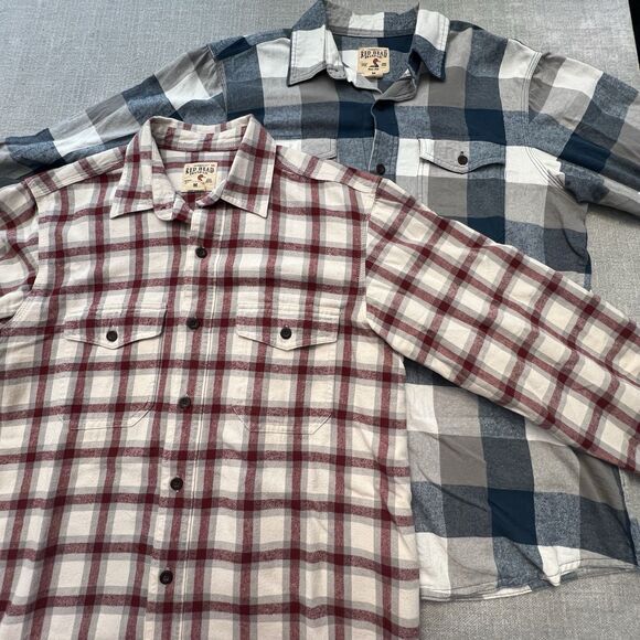 RedHead Other - 2 RedHead Ranch Men's M Cotton Shirt Plaid Flannel Long Sleeve Button-Up Bundle